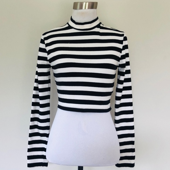 Forever 21 Striped Midriff Stretchy Top Medium - Picture 1 of 6
